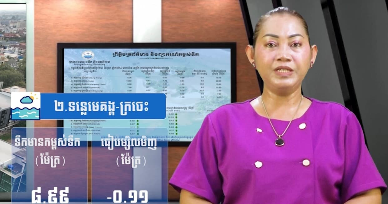 កម្ពស់ទឹកទន្លេសាប ទន្លេមេគង្គ និងទន្លេបាសាក់ ពិនិត្យឃើញនៅថ្ងៃទី ០១ ខែកក្កដា  ឆ្នាំ២០២៦