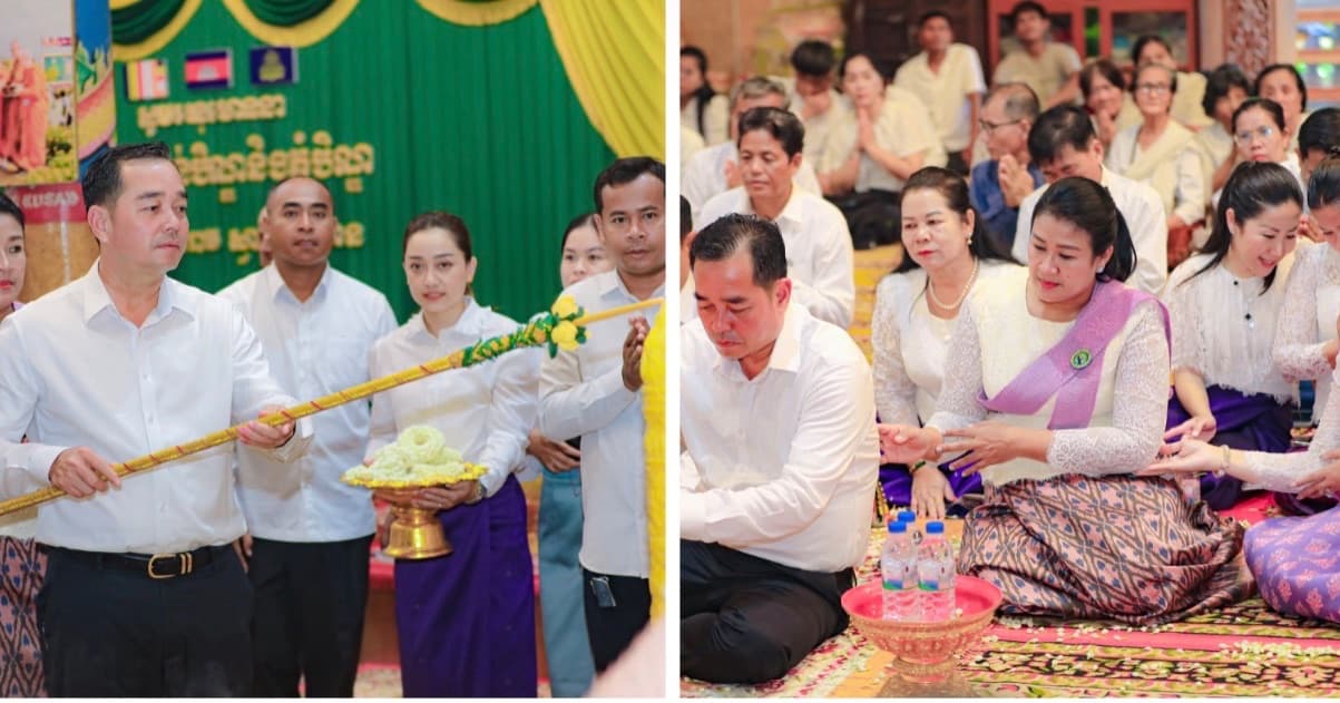 ថ្នាក់ដឹកនាំខេត្តកំពង់ចាម ដឹកនាំមន្ត្រីរាជការ ចូលរួមកាន់បិណ្ឌវេនទី១០ នៅវត្តអម្ពវត្យារាម (ស្វាយតាហែន) ស្រុកកងមាស