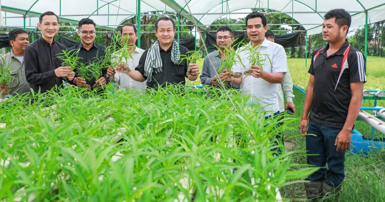 កែប៖ នៅព្រឹកថ្ងៃទី១៨ ខែសីហា ឆ្នាំ២០២៦ បន្ទាប់ពីចុះពិនិត្យការចិញ្ចឹមមាន់ និងក្រួចបែបធម្មជាតិរួចមក ឯកឧត្តមបណ្ឌិត សោម ពិសិដ្ឋ អភិបាល នៃគណៈអភិបាលខេត្តកែប បានបន្តអញ្ជើញចុះពិនិត្យ និងស្វែងយល់ពីការដាំដុះបន្លែបែបធម្មជាតិ របស់កសិករ ស្ថិតនៅភូមិទួលសាងាំ ឃុំអង្កោល ស្រុកដំណាក់ចង្អើរ ខេត្តកែប។